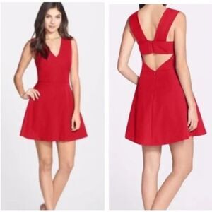 Felicity & Coco Red Cut Out Sleeveless Fit & Flare Mini Dress Women's Med NWT